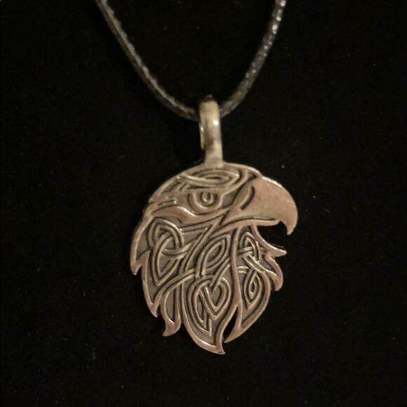 Boho Celtic Eagle Cord Necklace - Picture 2 of 4